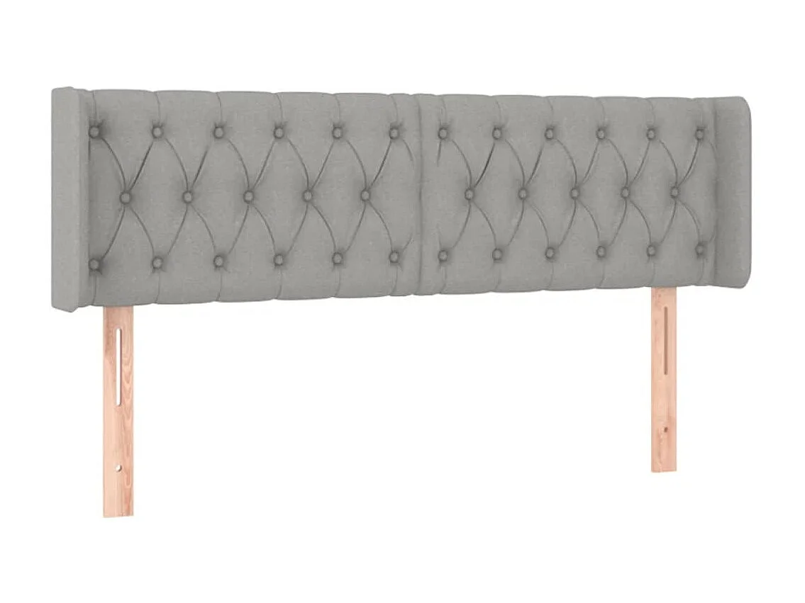 Tête de lit à LED Gris clair 163x16x78/88 cm Tissu POI39017 BonneVie Meuble