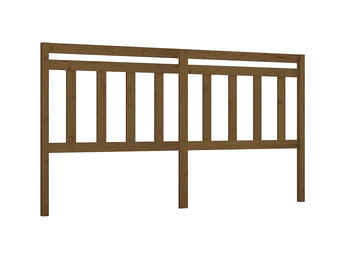 Tête de lit Marron miel 206x4x100 cm Bois massif de pin POI25357 BonneVie Meuble