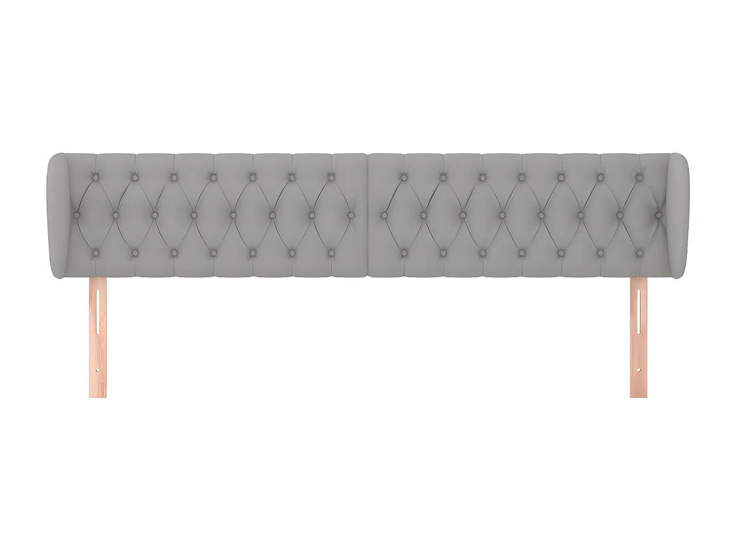Tête de lit avec oreilles Gris clair 183x23x78/88 cm Tissu POI73911 BonneVie Meuble