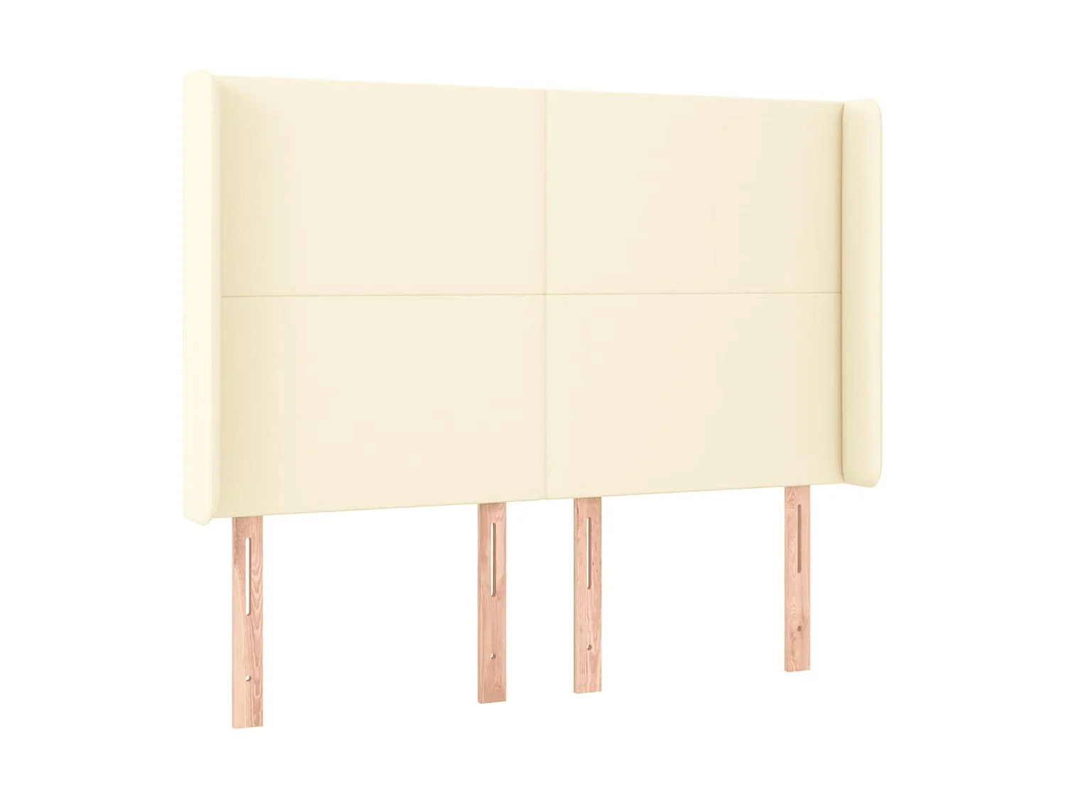 Testiera | Testata del letto a LED Crema 147x16x118/128 cm in Similpelle