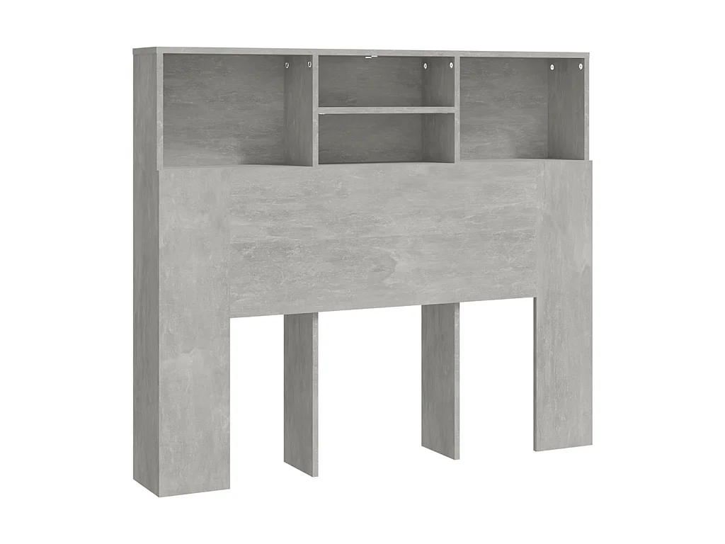 Armoire de tête de lit Gris béton 120x19x103,5 cm POI22664 BonneVie Meuble