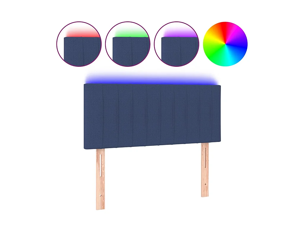 Testiera | Testata del letto a LED Blu 80x5x78/88 cm in Tessuto