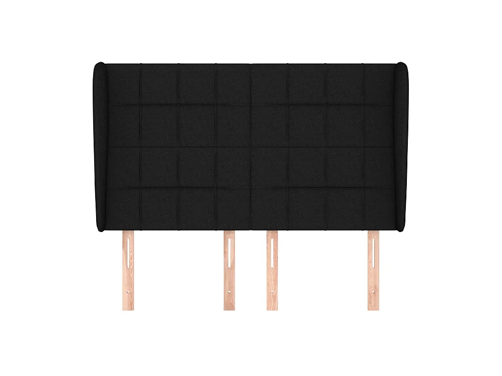 Tête de lit avec oreilles Noir 147x23x118/128 cm Tissu POI85736 BonneVie Meuble