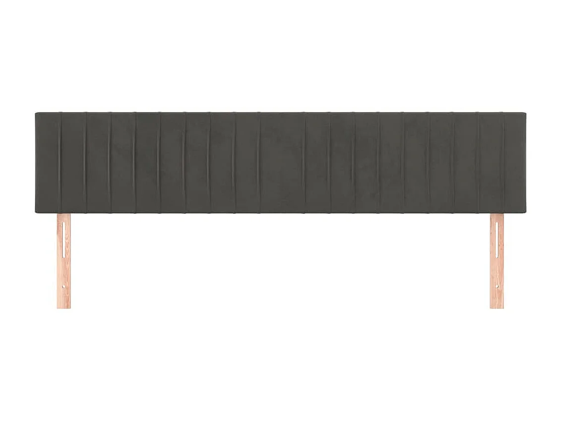 Cabeceros 2 unidades de terciopelo gris oscuro 80x5x78/88 cm ES38843