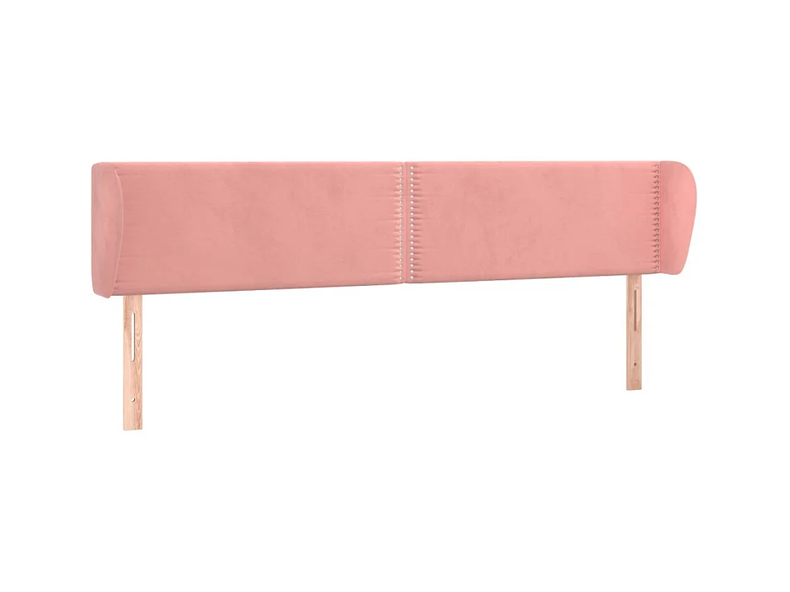 Tête de lit avec oreilles Rose 183x23x78/88 cm Velours POI34049 BonneVie Meuble