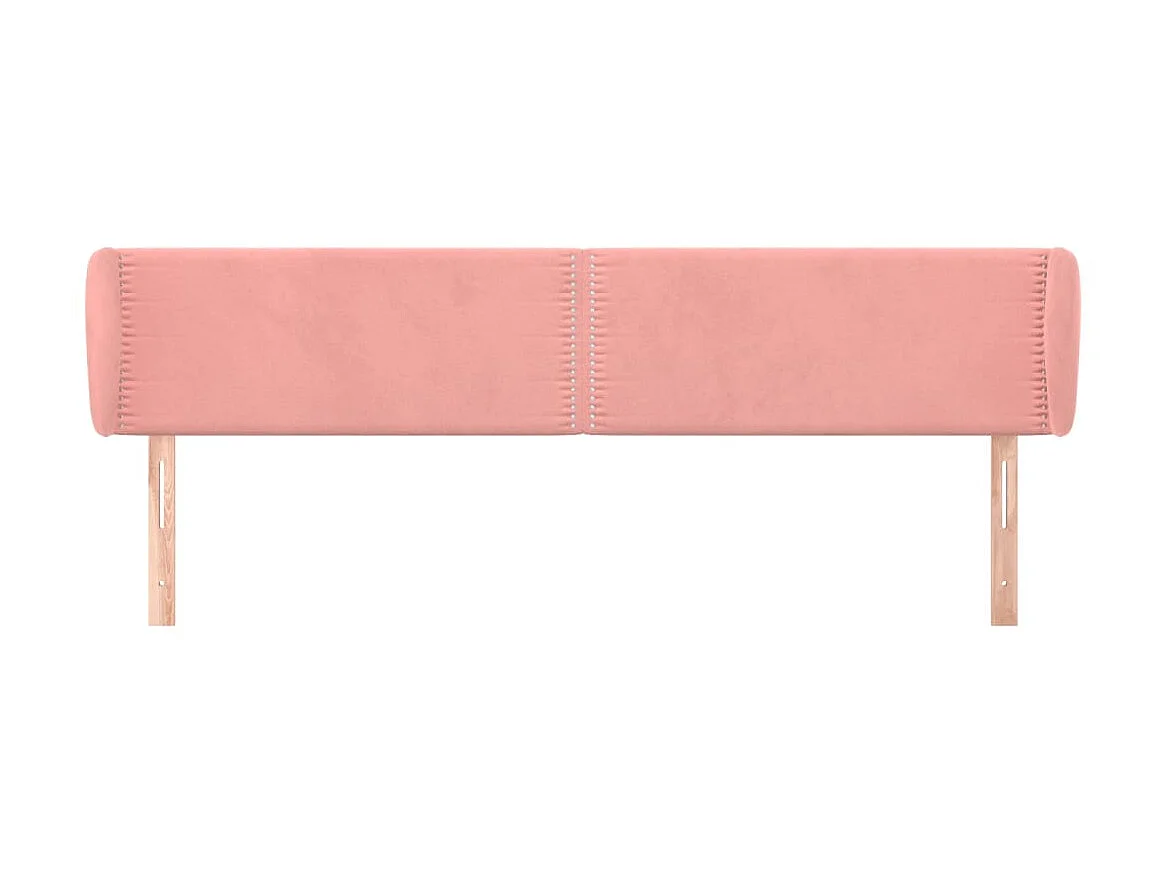 Tête de lit avec oreilles Rose 183x23x78/88 cm Velours POI34049 BonneVie Meuble