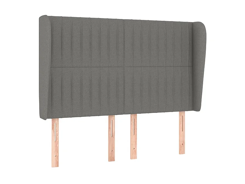 Tête de lit avec oreilles Gris foncé 147x23x118/128 cm Tissu POI37594 BonneVie Meuble