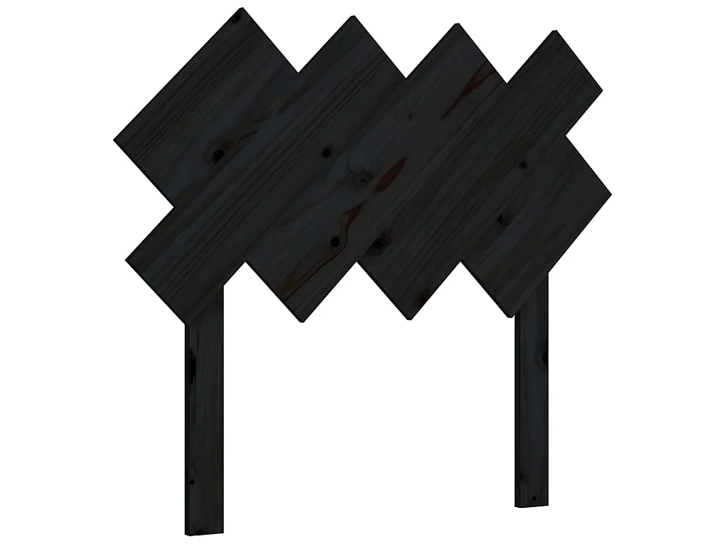 Tête de lit Noir 92x3x81 cm Bois massif de pin POI71061 BonneVie Meuble