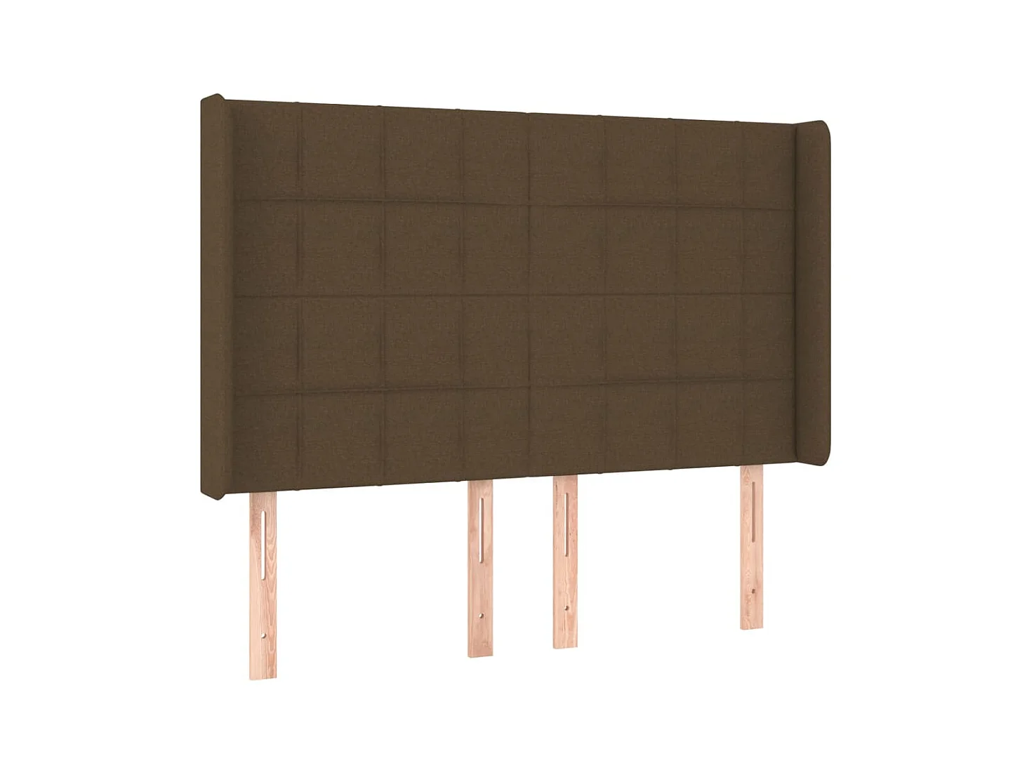 Tête de lit avec oreilles Marron foncé 147x16x118/128 cm Tissu POI18344 BonneVie Meuble