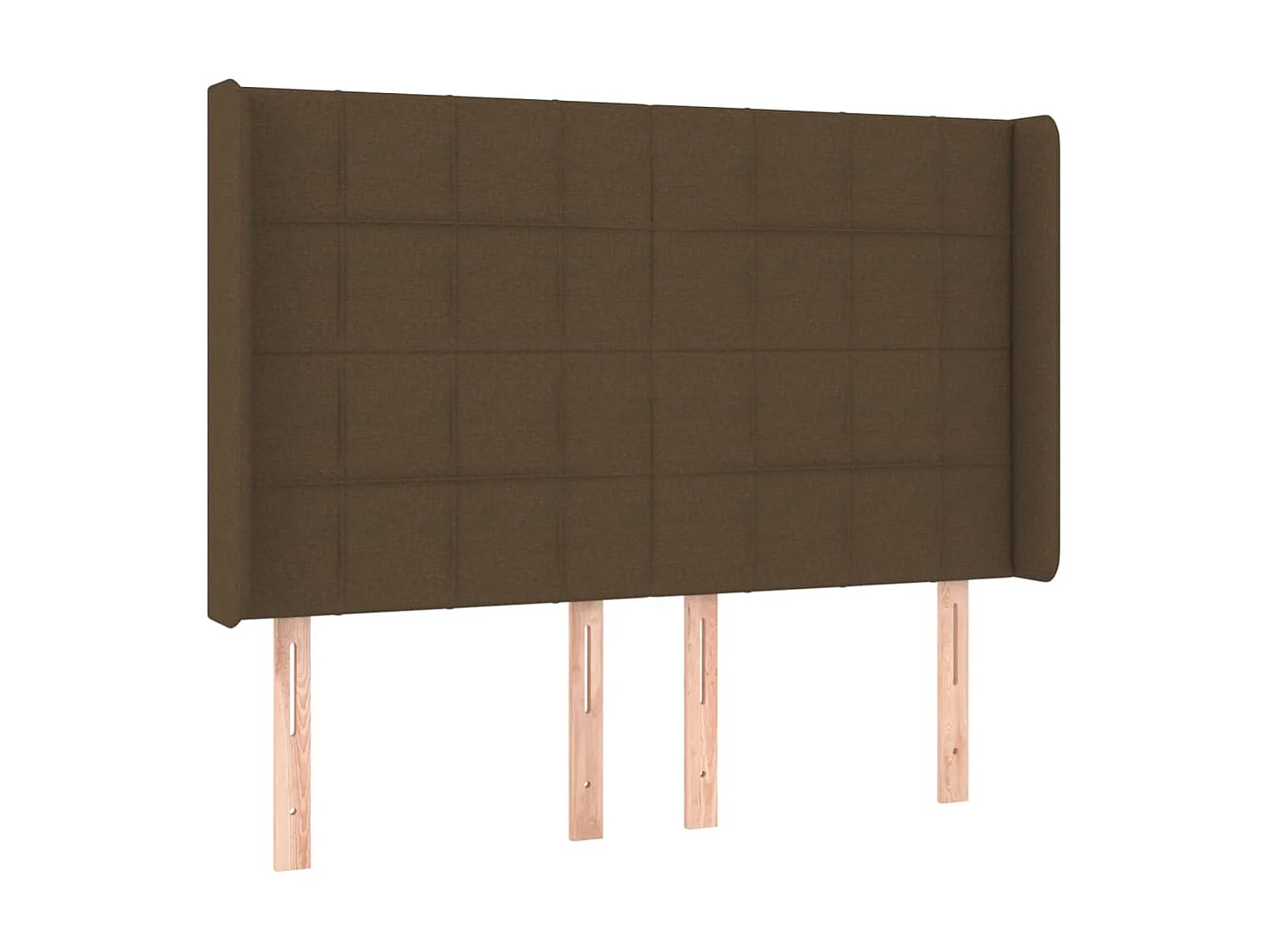 Tête de lit avec oreilles Marron foncé 147x16x118/128 cm Tissu POI18344 BonneVie Meuble