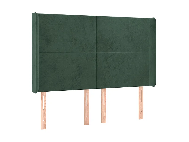 Kopfteil,Bettkopfteil mit Ohren Dunkelgrün 147x16x118/128 cm Samt -gkd957192