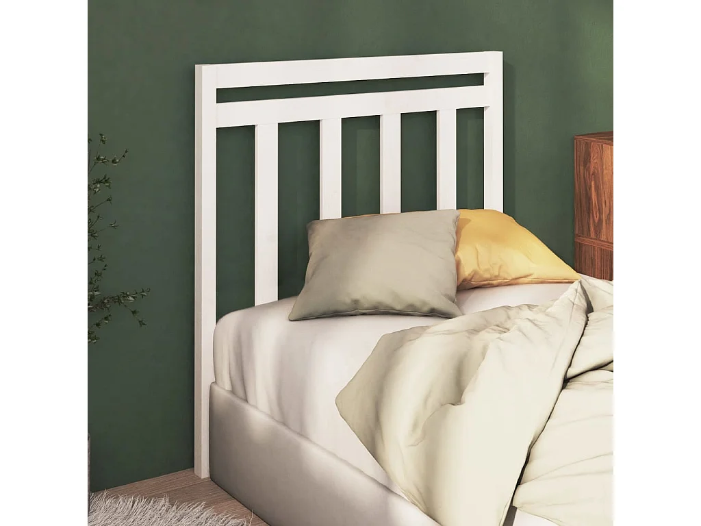 Cabeceira de cama 95x4x100 cm pinho maciço branco PT438854