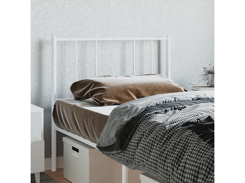 Cabeceira de cama 80 cm metal branco PT362255