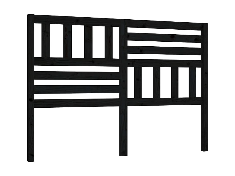 Tête de lit Noir 126x4x100 cm Bois massif de pin POI14166 BonneVie Meuble