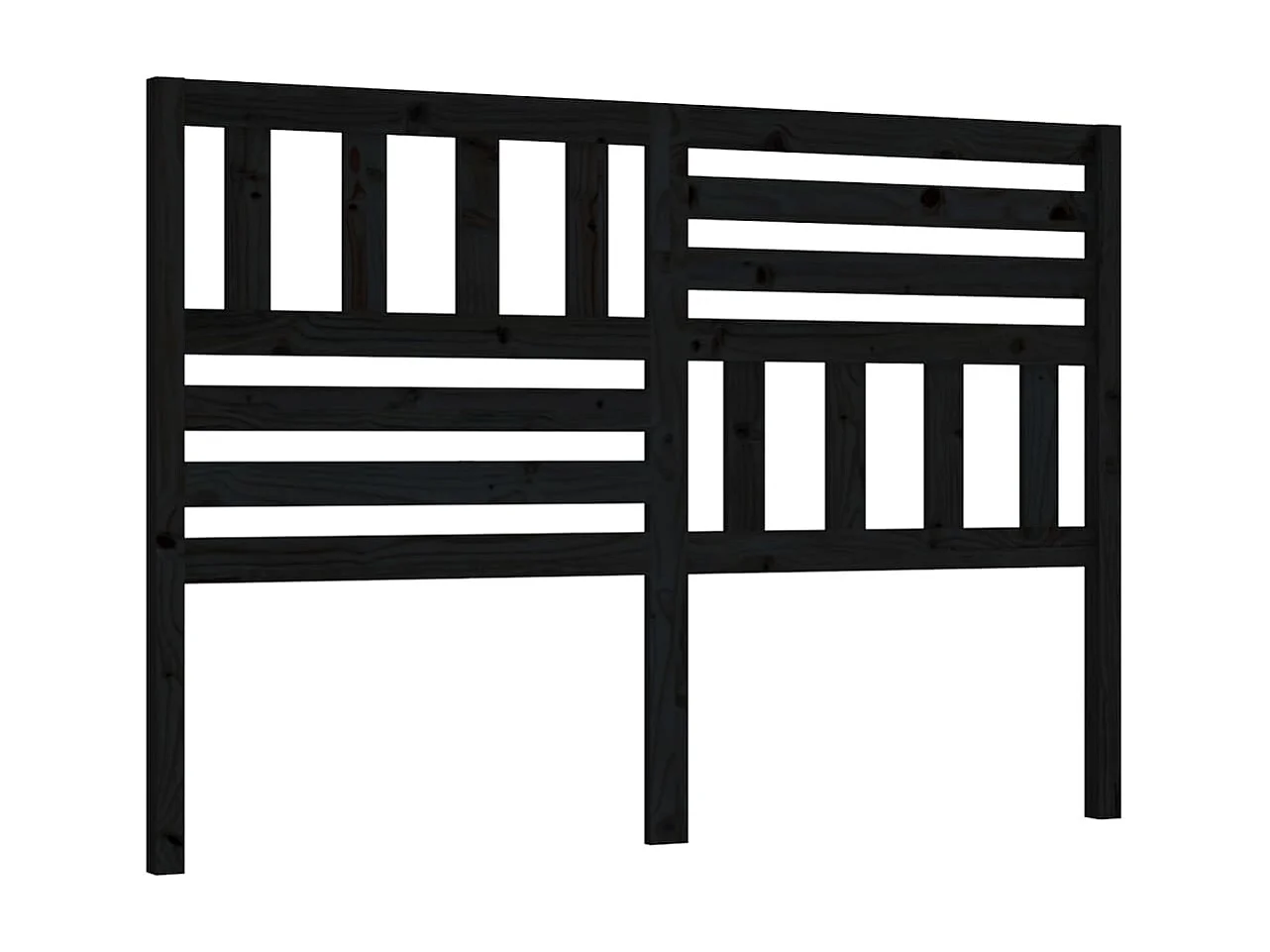 Tête de lit Noir 126x4x100 cm Bois massif de pin POI14166 BonneVie Meuble