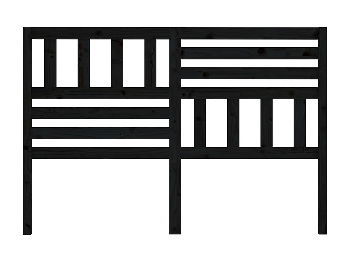 Tête de lit Noir 126x4x100 cm Bois massif de pin POI14166 BonneVie Meuble