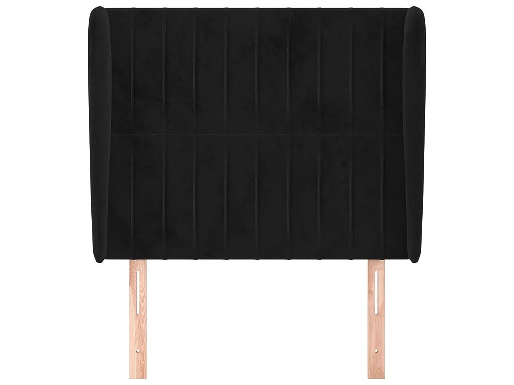 Tête de lit avec oreilles Noir 93x23x118/128 cm Velours POI33609 BonneVie Meuble
