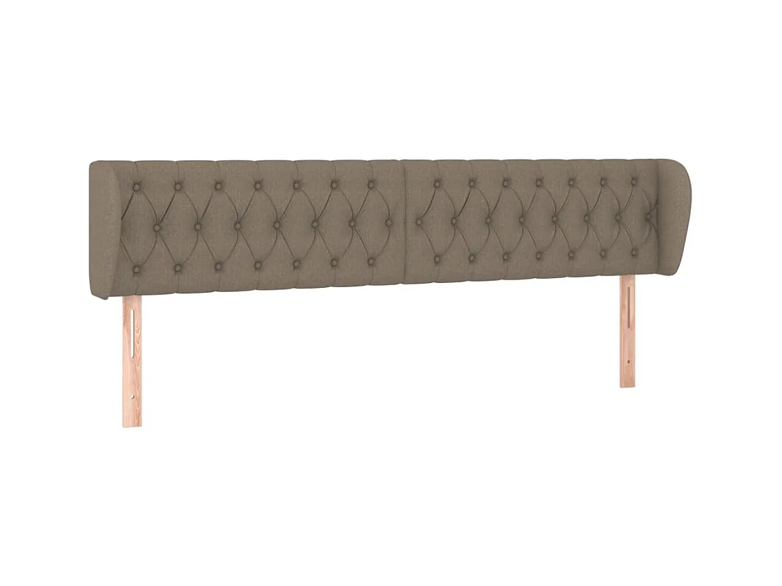 Testiera | Testata del letto ad Orecchio Tortora 203x23x78/88 cm in Tessuto