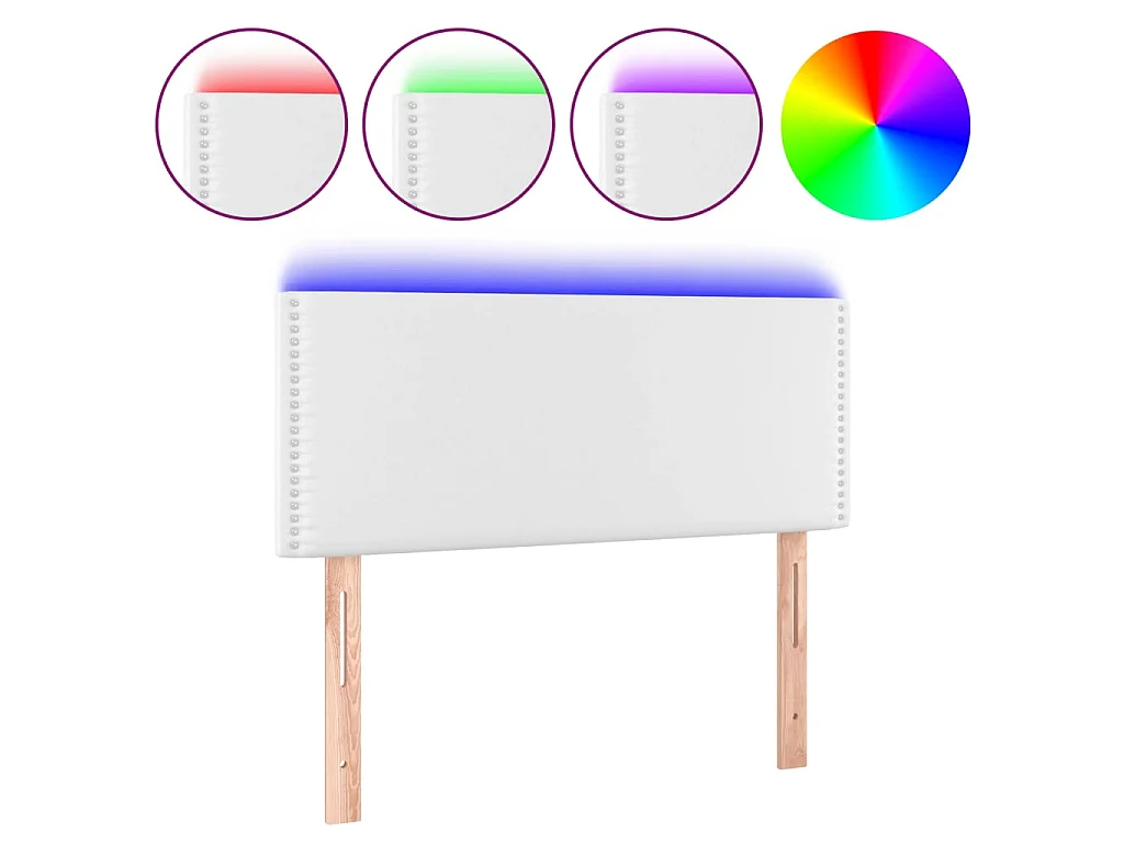 Hoofdbord LED 100x5x78/88 cm kunstleer wit NL153240