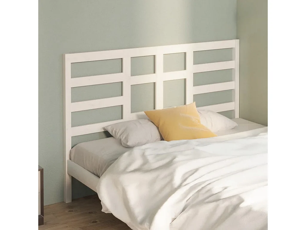 Cabeceira de cama 146x4x104 cm pinho maciço branco PT271773
