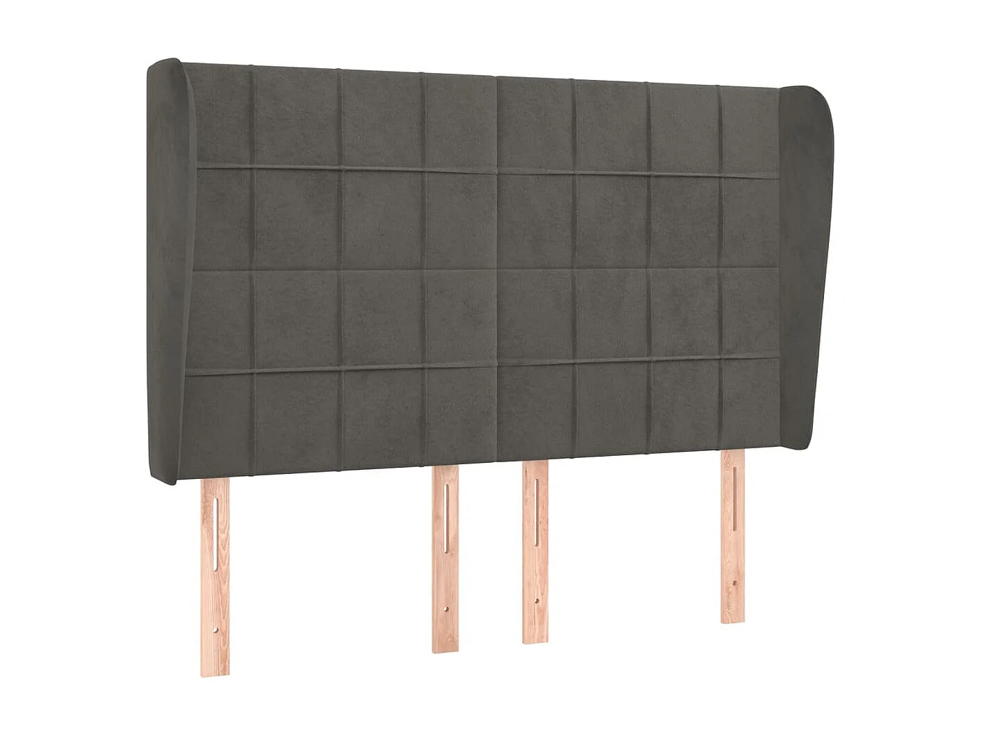 Kopfteil,Bettkopfteil mit Ohren Dunkelgrau 147x23x118/128 cm Samt -gkd710057