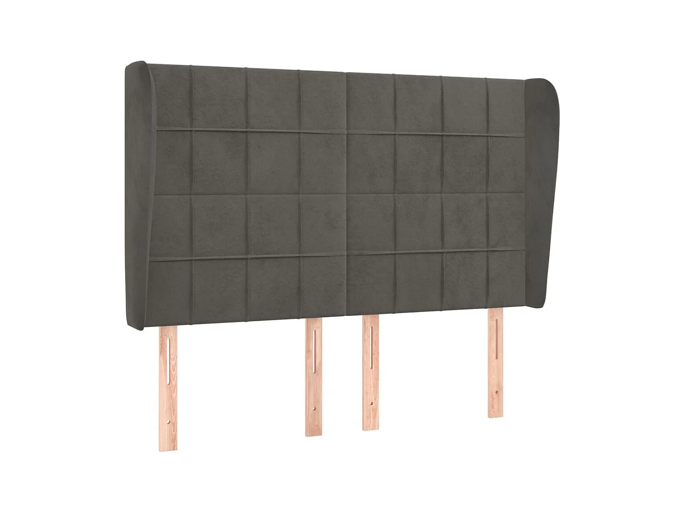 Tête de lit avec oreilles Gris foncé 147x23x118/128 cm Velours POI98012 BonneVie Meuble