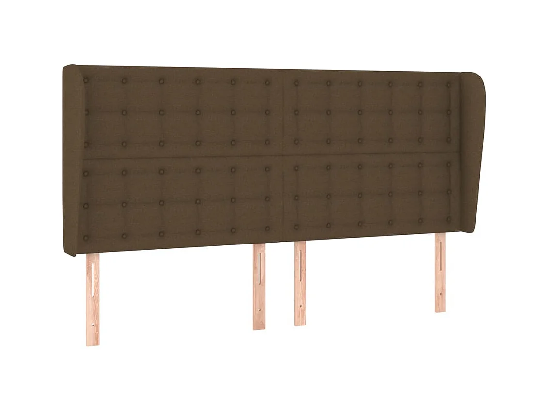 Tête de lit avec oreilles Marron foncé 203x23x118,128 cm Tissu LKC13823 BonneVie Meuble
