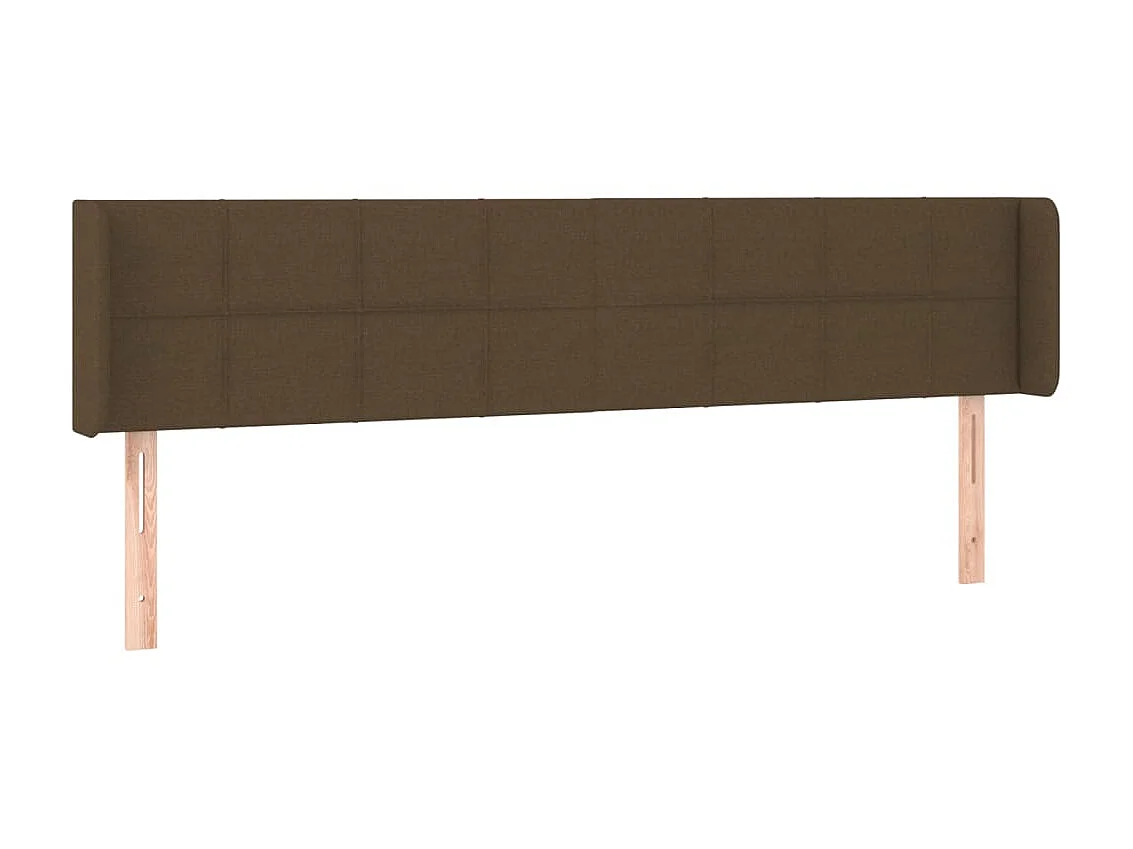 Tête de lit à LED Marron foncé 163x16x78/88 cm Tissu POI92341 BonneVie Meuble