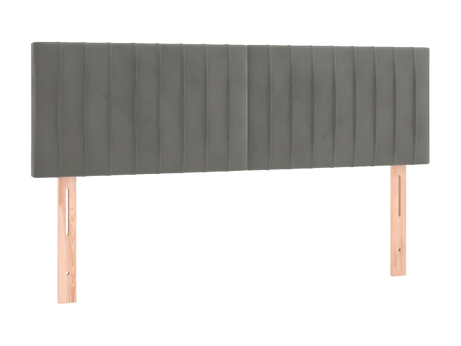 Tête de lit à LED Gris clair 144x5x78/88 cm Velours POI58163 BonneVie Meuble