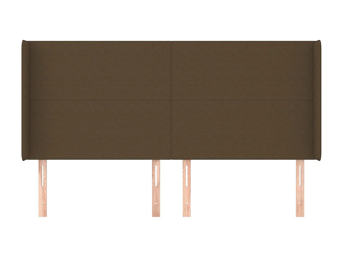 Cabecero con orejas de tela marrón oscuro 183x16x118/128 cm ES49311