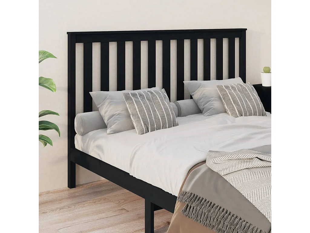 Testiera | Testata del letto per Letto Nera 166x6x101 cm in Legno Massello di Pino