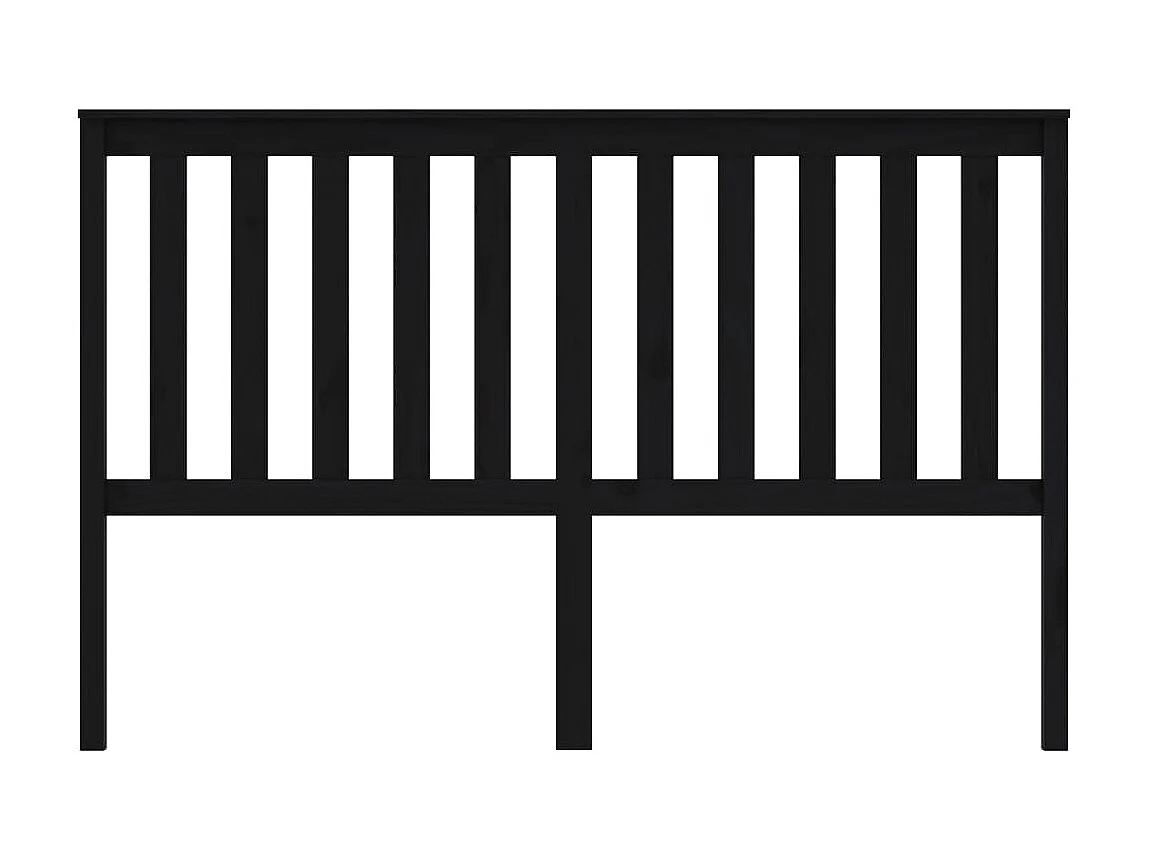 Cabeceira de cama 166x6x101 cm pinho maciço preto PT142813