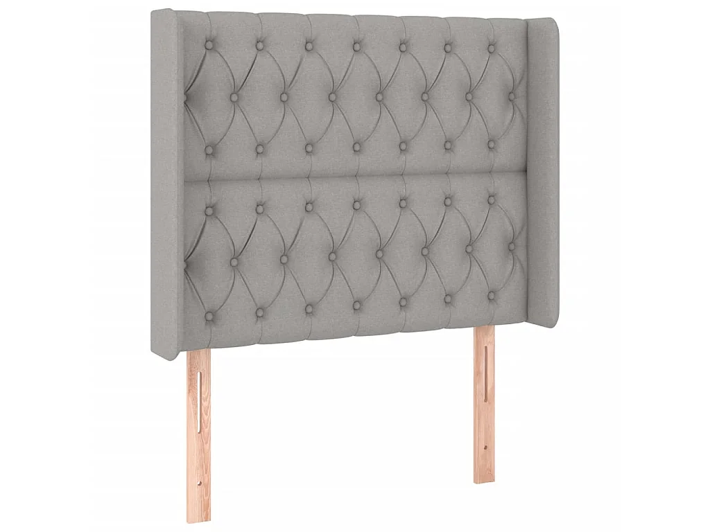 Tête de lit à LED Gris clair 93x16x118/128 cm Tissu POI10000 BonneVie Meuble