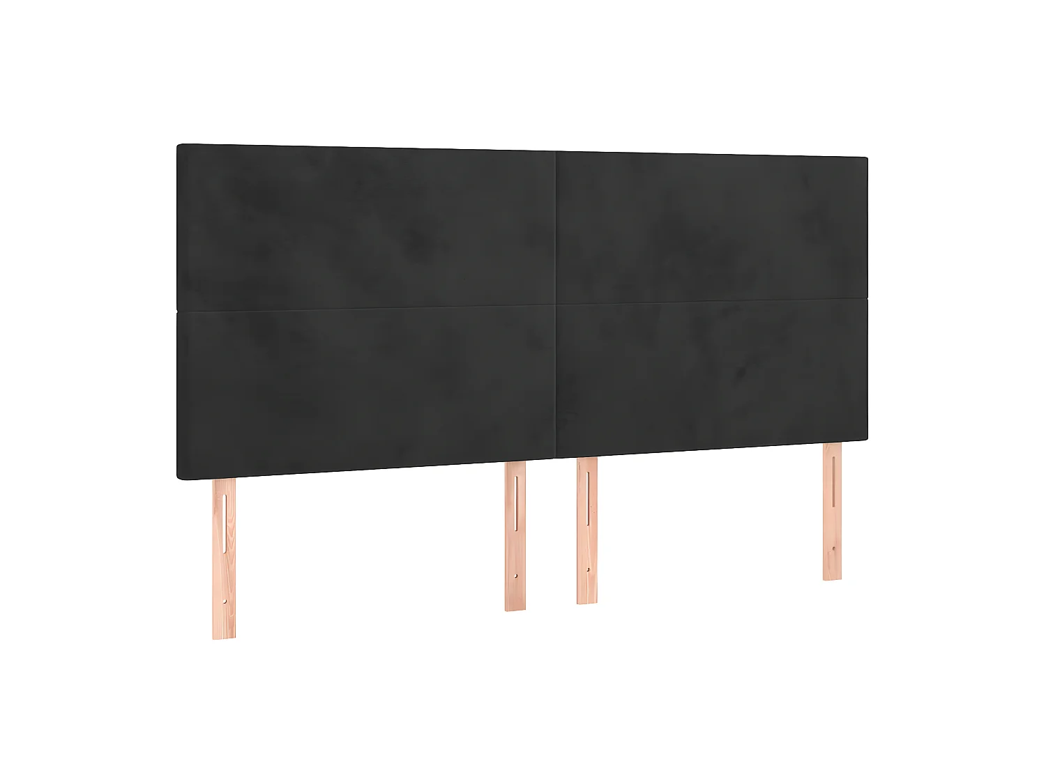 Têtes de lit 4 pcs Noir 100x5x78/88 cm Velours POI30553 BonneVie Meuble