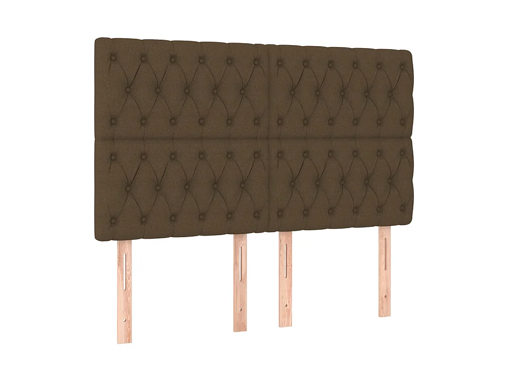 Têtes de lit 4 pcs Marron Foncé 80x7x78/88 cm Tissu POI95042 BonneVie Meuble