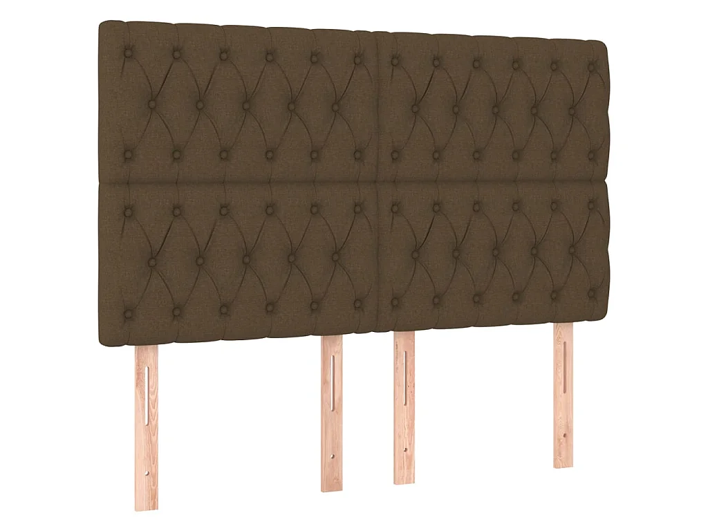 Kopfteil,Bettkopfteile 4 Stk. Dunkelbraun 80x7x78/88 cm Stoff -gkd22843