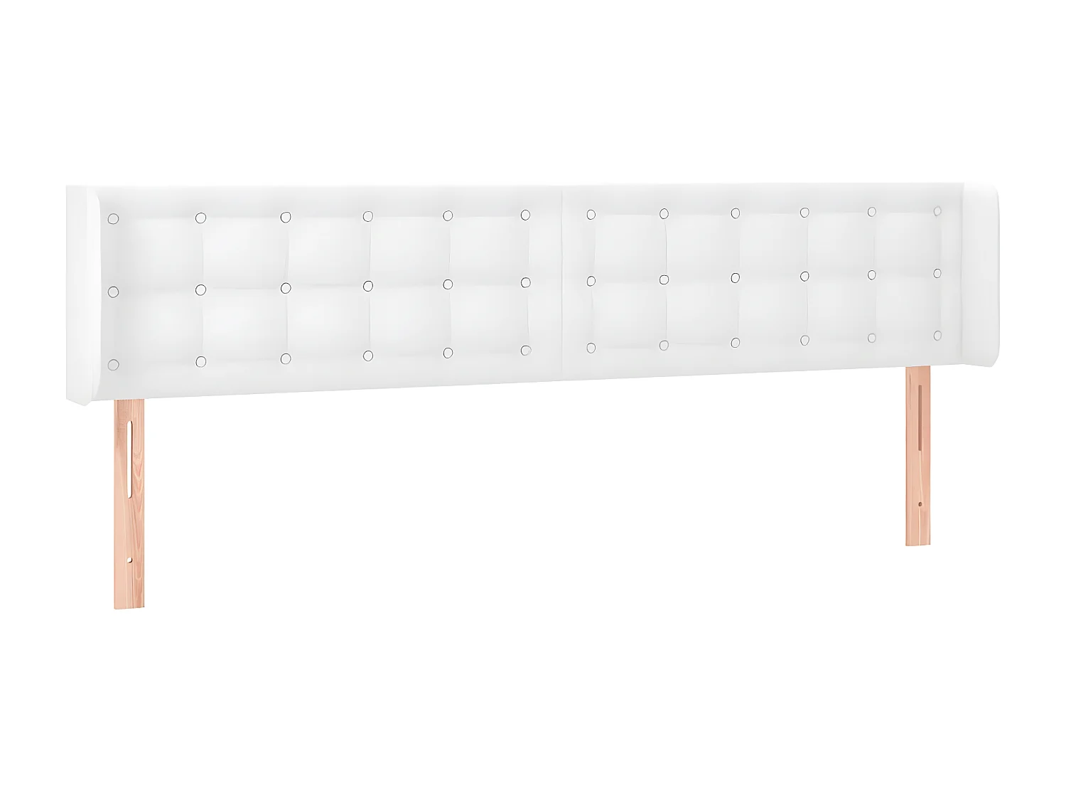 Hoofdbord LED 203x16x78/88 cm kunstleer wit NL421722