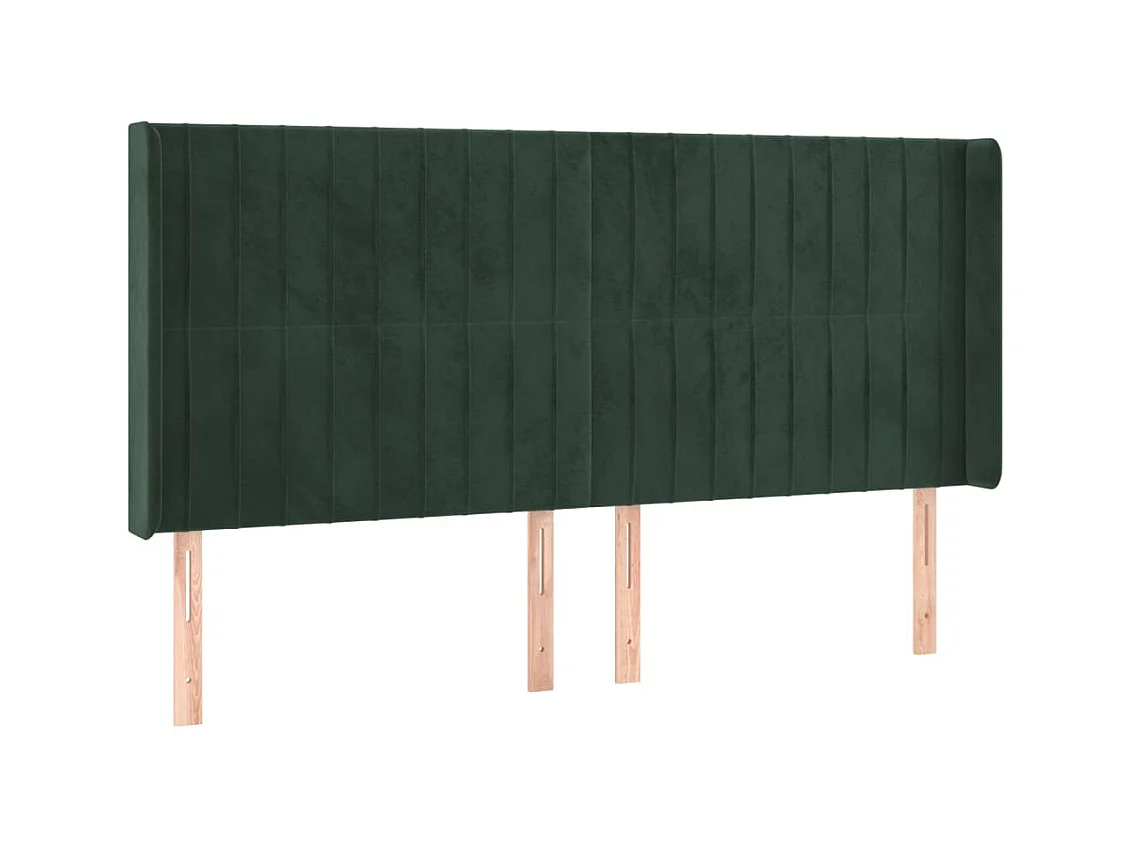 Tête de lit avec oreilles Vert foncé 183x16x118/128 cm Velours POI11021 BonneVie Meuble