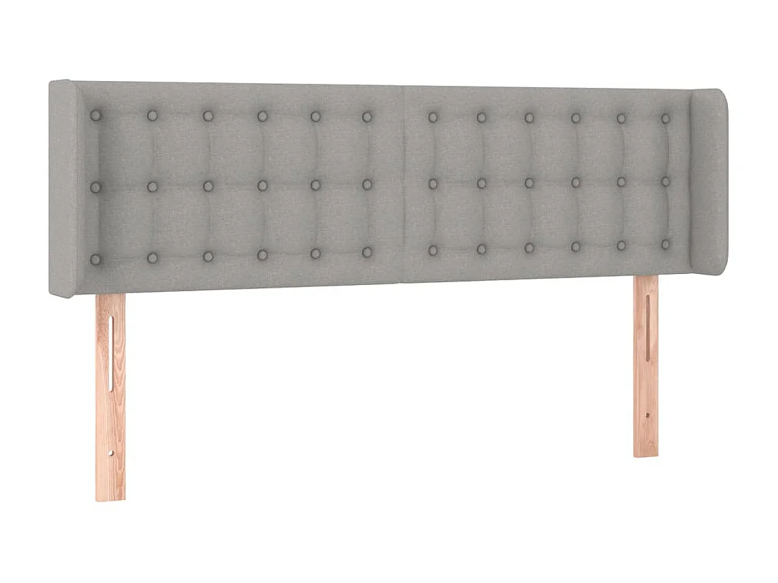 Tête de lit à LED Gris clair 147x16x78/88 cm Tissu POI33216 BonneVie Meuble