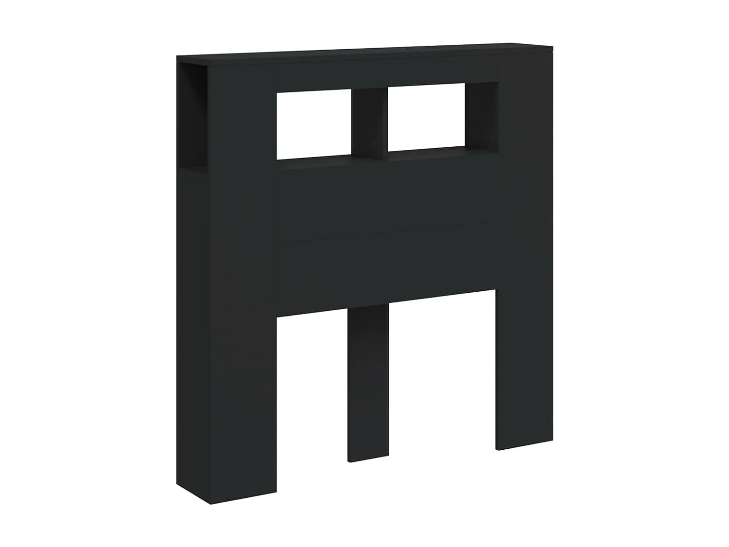 Testiera | Testata del letto LED Nera 100x18,5x103,5 cm Legno Multistrato