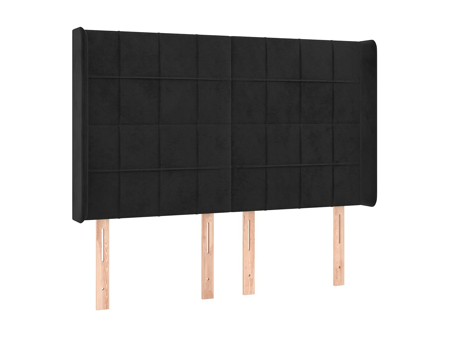 Kopfteil,Bettkopfteil mit Ohren Schwarz 147x16x118/128 cm Samt -gkd521037