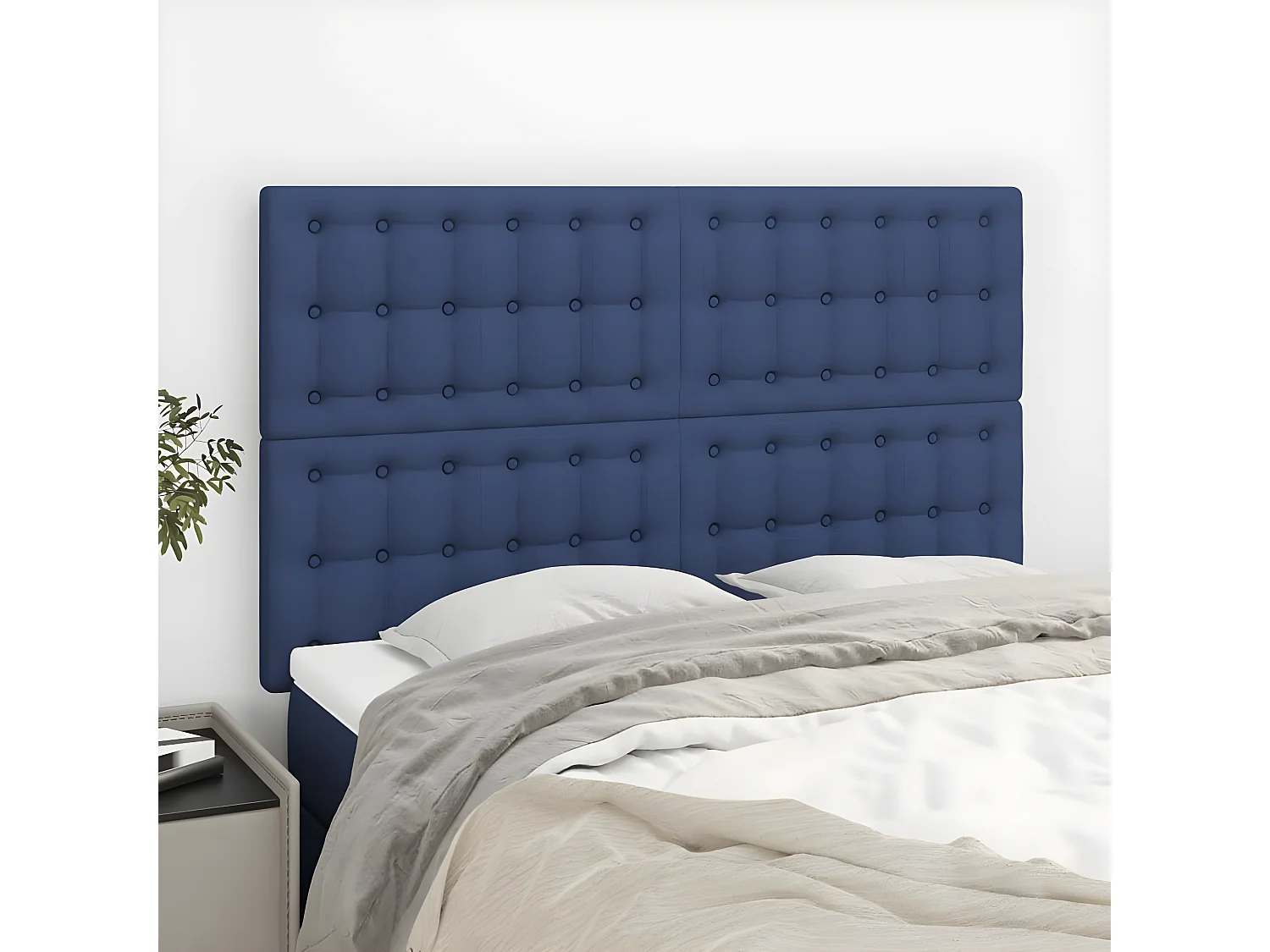 4 pcs Têtes de lit Bleu 72x5x78/88 cm Tissu PLO99089 BonneVie Meuble