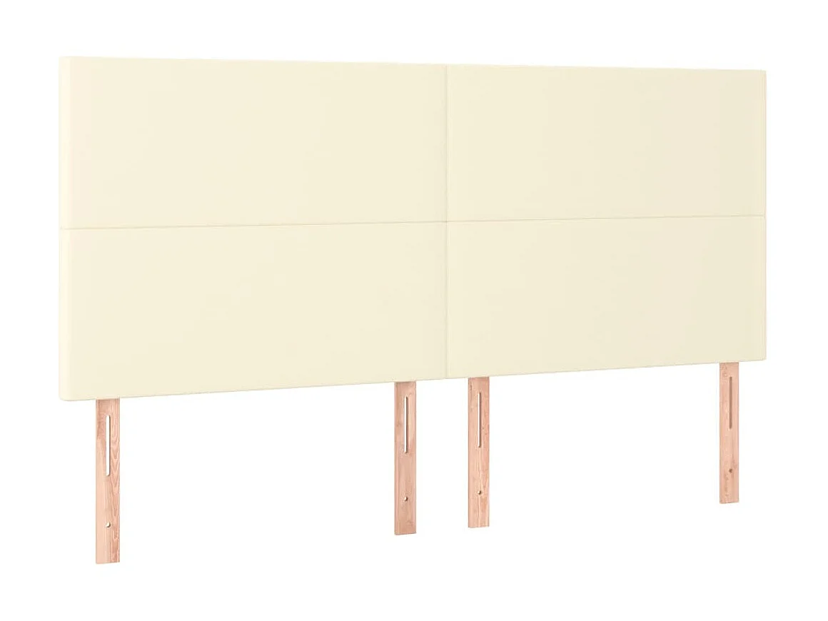 Cabecero con luces LED cuero sintético crema 180x5x118/128 cm ES84369