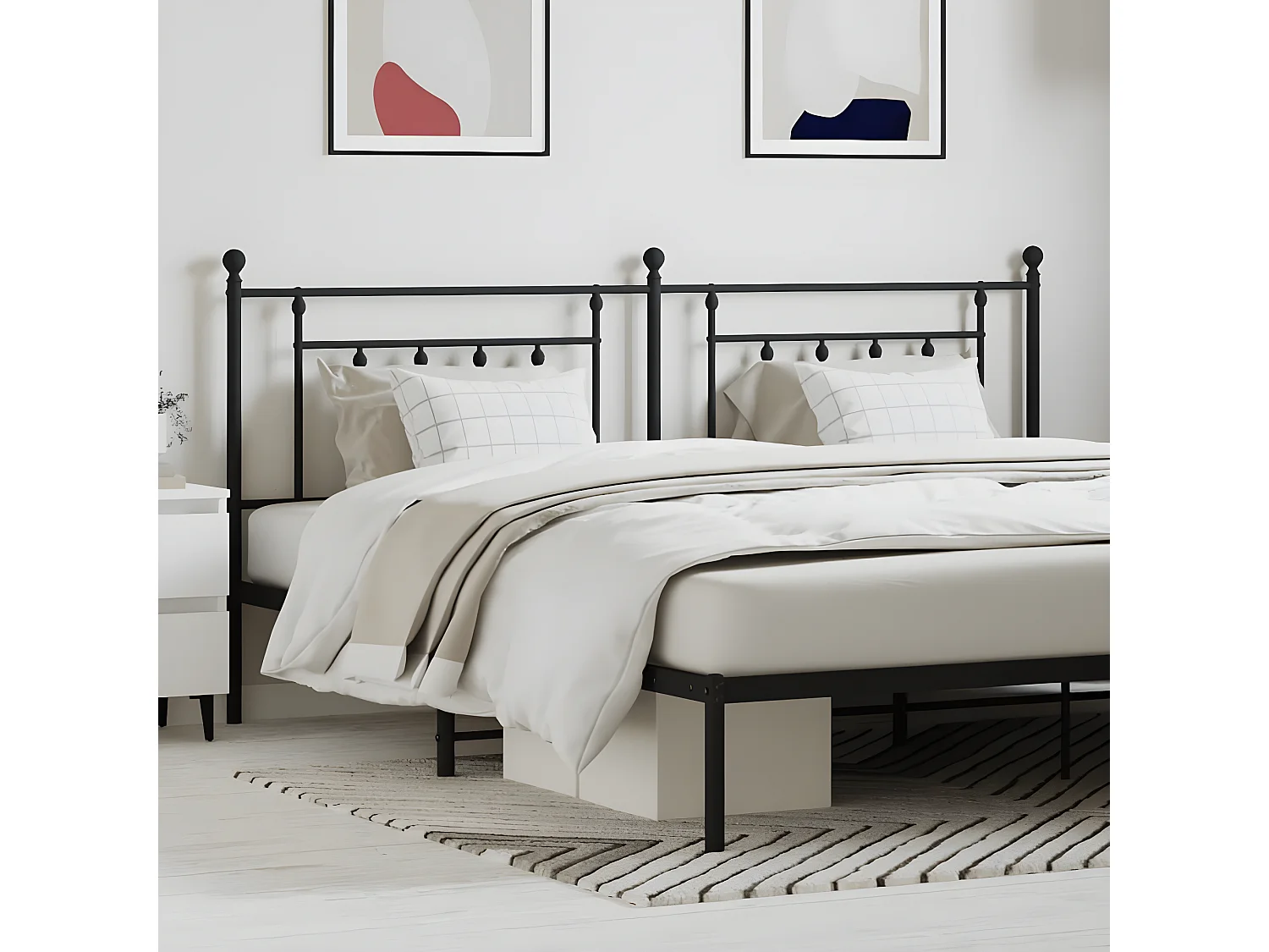 Tête de lit métal noir 193 cm POI58598 BonneVie Meuble