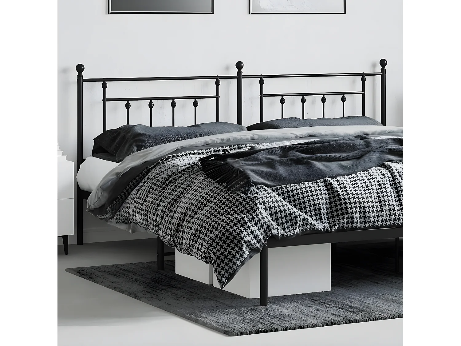 Tête de lit métal noir 193 cm POI58598 BonneVie Meuble