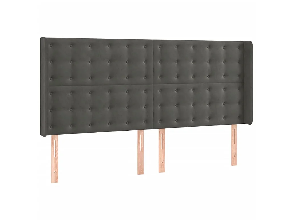 Hoofdbord LED 163x16x118/128 cm fluweel donkergrijs NL250039