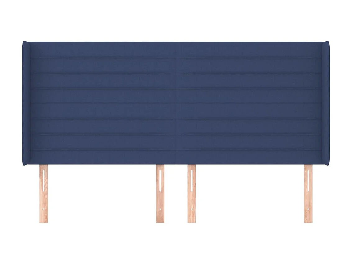 Tête de lit avec oreilles Bleu 163x16x118/128 cm Tissu POI99574 BonneVie Meuble