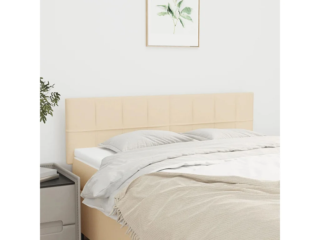 Têtes de lit 2 pcs Crème 72x5x78/88 cm Tissu POI41812 BonneVie Meuble