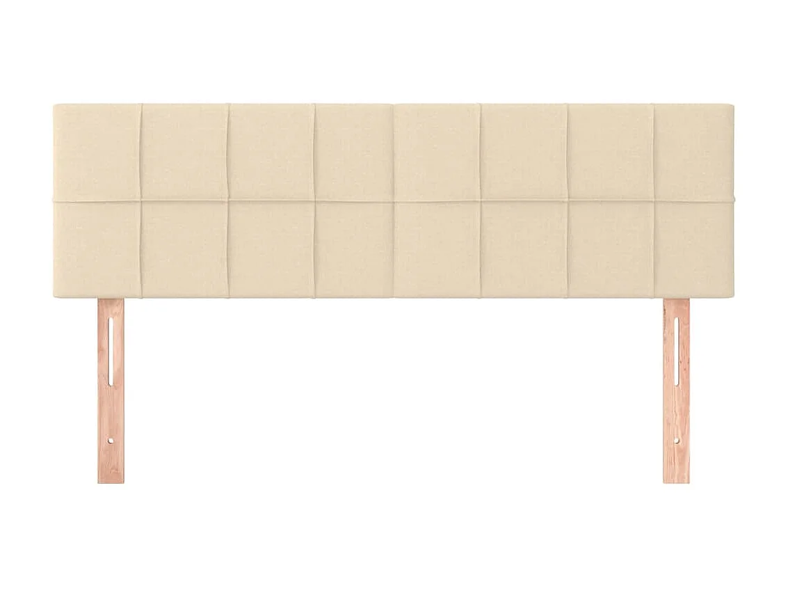 Hoofdborden 2 st 72x5x78/88 cm stof crèmekleurig NL817366