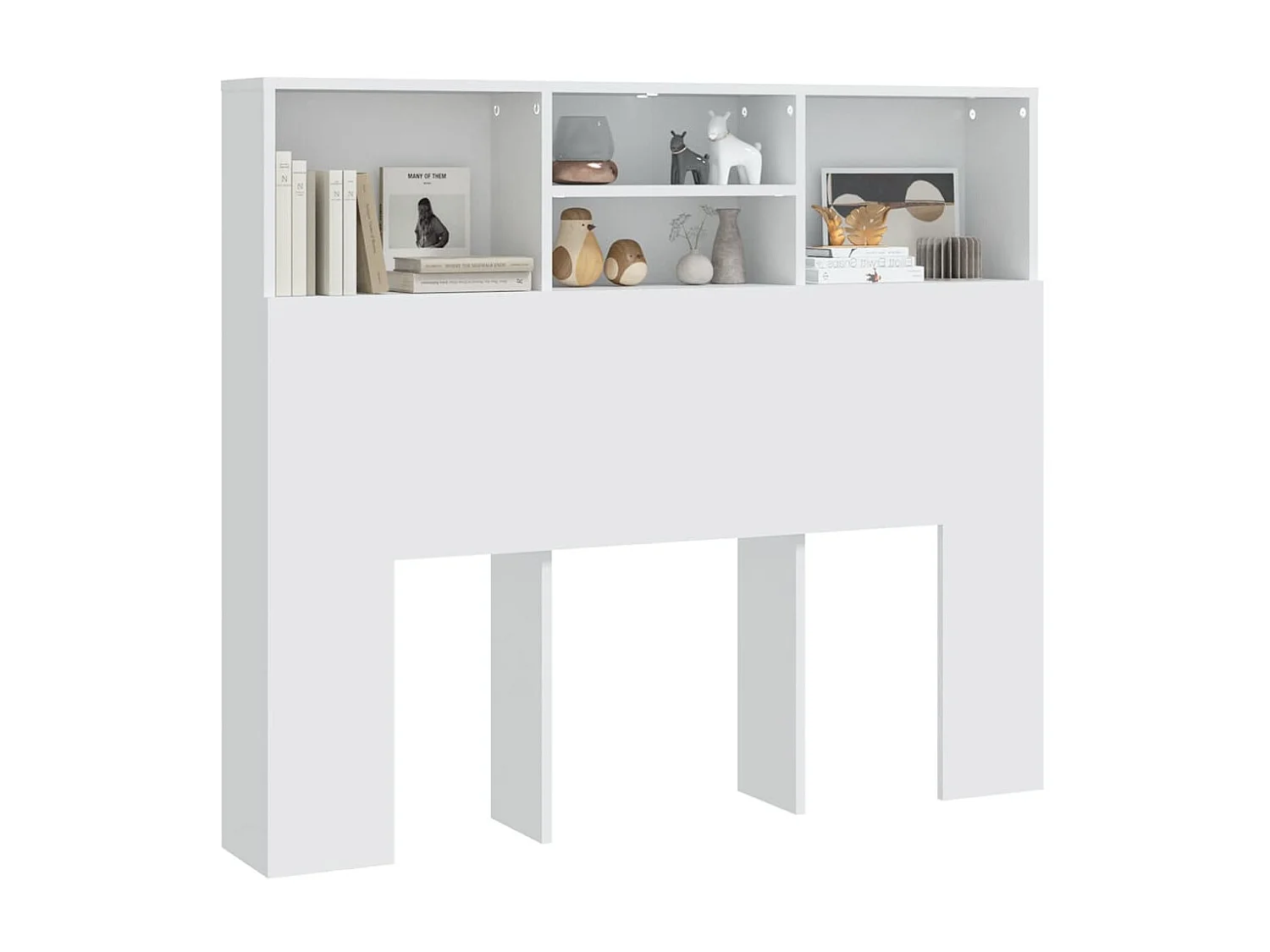 Armoire de tête de lit Blanc 120x19x103,5 cm POI79528 BonneVie Meuble